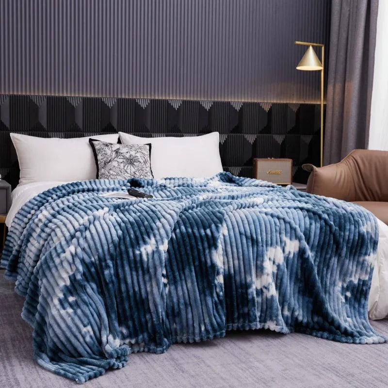 Tie Dye Flannel Fleece Blanket for Beds