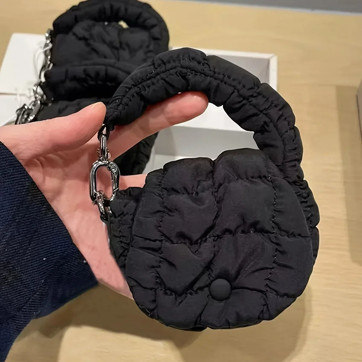 Black Nylon Mini Cloud Waist Pack with Coin Purse