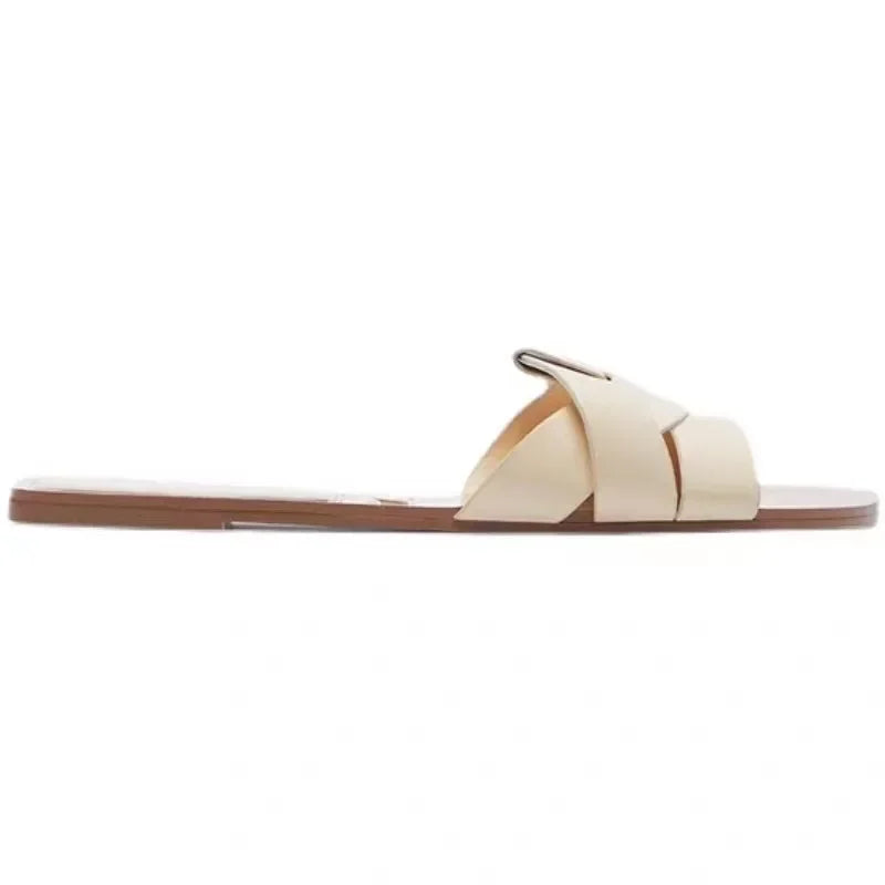 Summer Women's Solid Color Slippers with Buckle