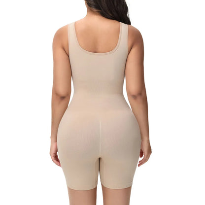 Wide Strap Bodysuit Shapewear for Women in Black/Nude