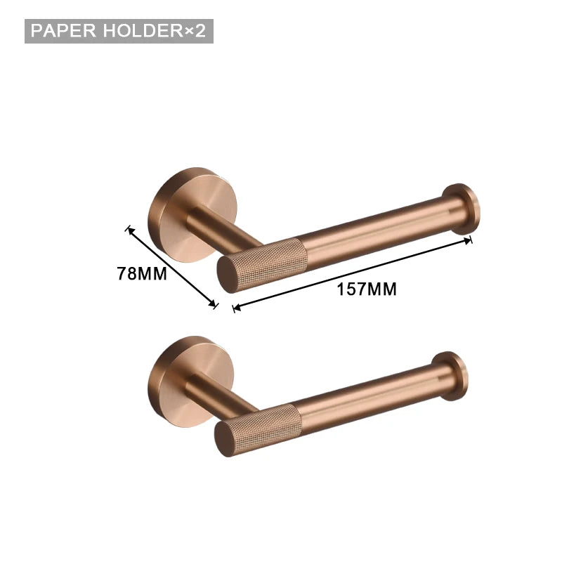 Brushed Rose Gold Metal Bath Hardware Set