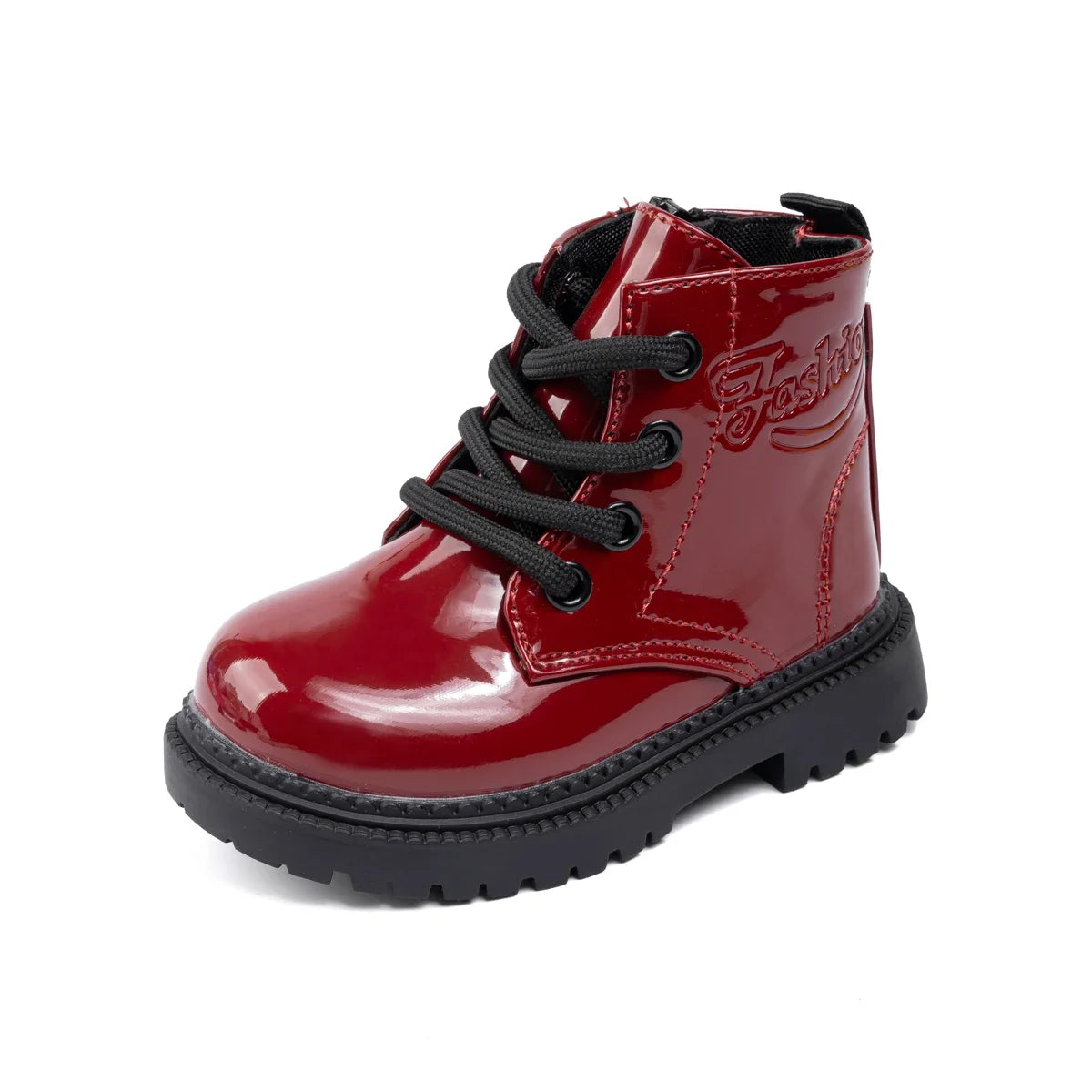 Waterproof PU Leather Children's Lace-up Boots