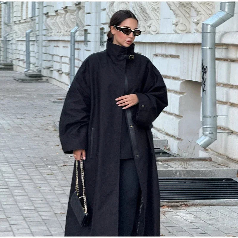 Women's Windproof Trench Coat Loose Fit Overcoat