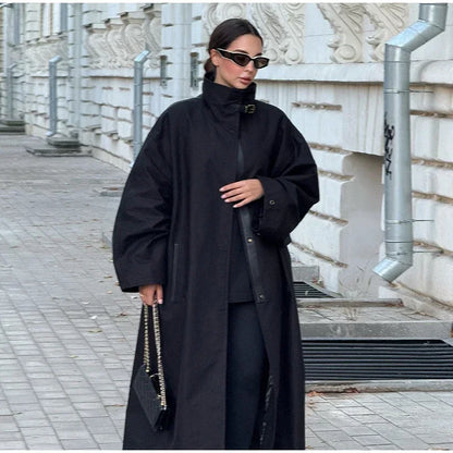 Women's Windproof Trench Coat Loose Fit Overcoat