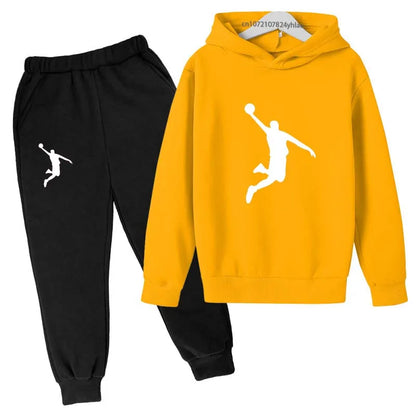 Kids Casual Hoodie and Pants Tracksuit Set