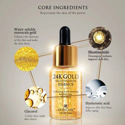 ARTISCARE 24K Gold Serum Set for Eye and Face Care