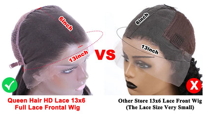Queen Hair HD Lace Wig Raw Human Hair 13x6 Frontal