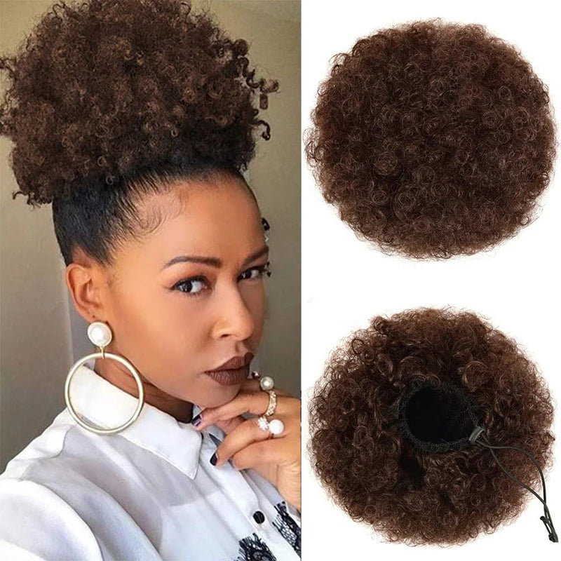 Afro Puff Drawstring Ponytail Brazilian Kinky Curly Hair