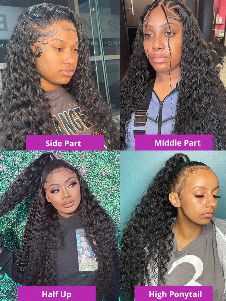 200% Real Density Deep Wave Lace Frontal Wig 30 Inch Human Hair