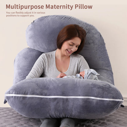 G Shaped Full Body Maternity Pillow with Removable Cover