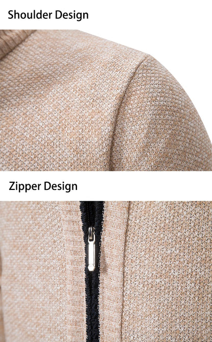 Men's Fleece Zipper Cardigan Casual Sports Coat