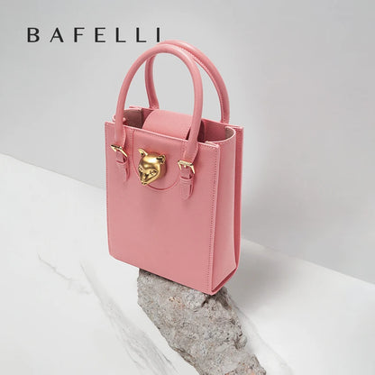 BAFELLI Women's Genuine Leather Mini Tote Crossbody Bag