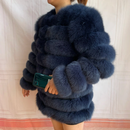 4in1 Real Fox Fur Coat for Women