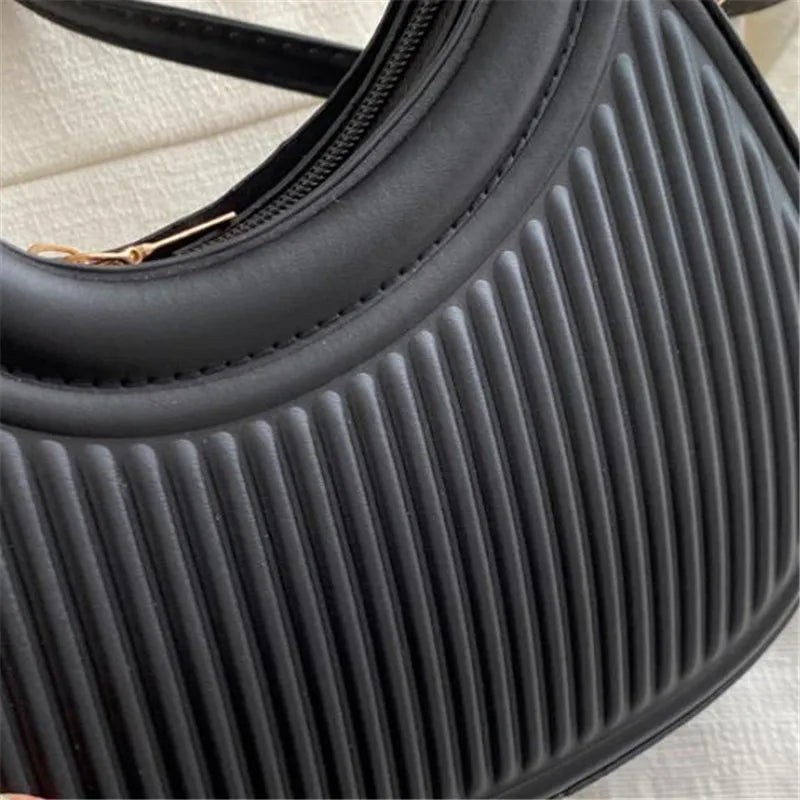 Chic Stripe Crossbody Bag for Women in Synthetic Leather