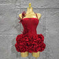 Red Women Sexy Halter Mini Bodycon Dress