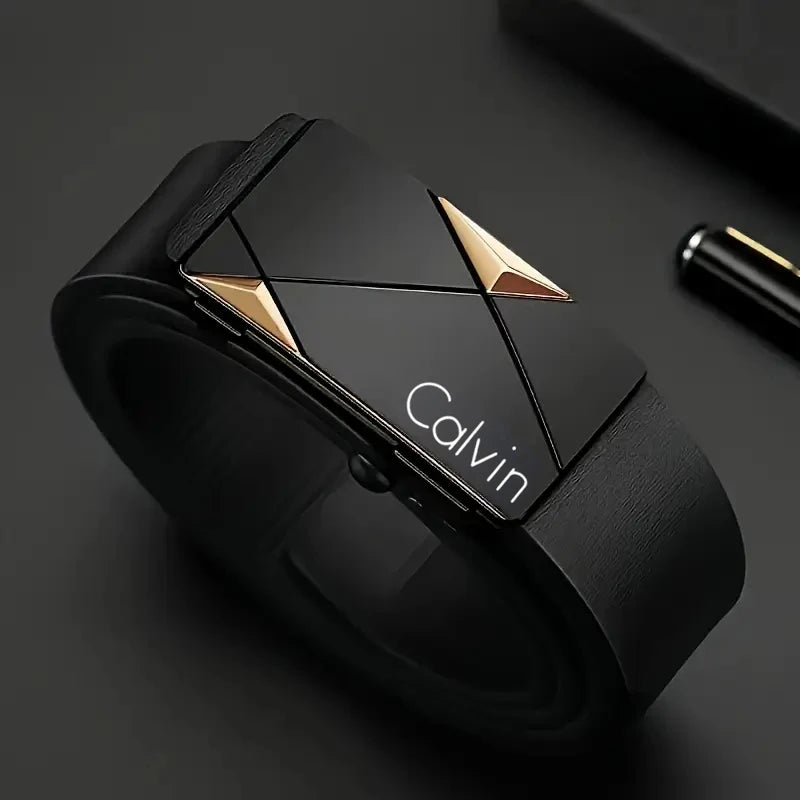 Men's PU Leather Automatic Buckle Belt