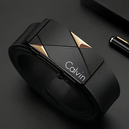 Men's PU Leather Automatic Buckle Belt