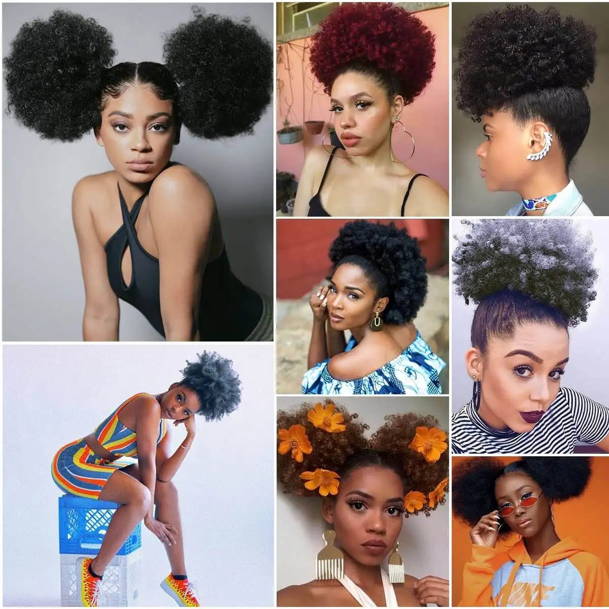Afro Puff Drawstring Ponytail Synthetic Hair Extension