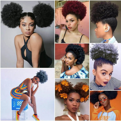Afro Puff Drawstring Ponytail Synthetic Hair Extension