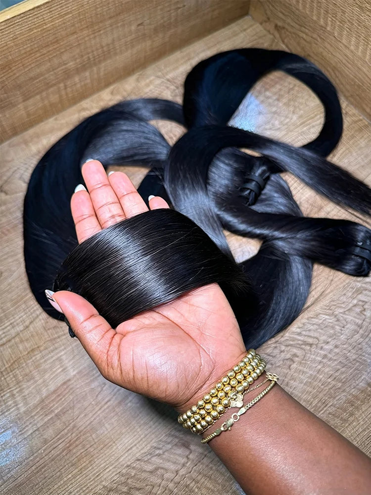 Brazilian Virgin Hair Straight Bundles Natural Black 26 28 30 Inch