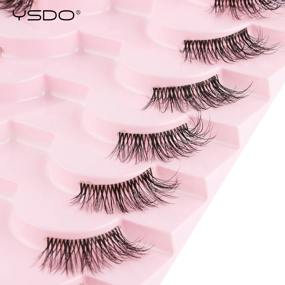 YSDO 5/10 Pairs Natural Soft Black Half Lashes