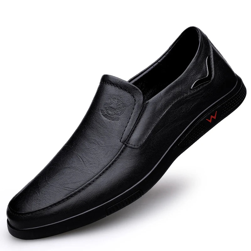 CLOHOO Men's Leather Casual Loafers for Office