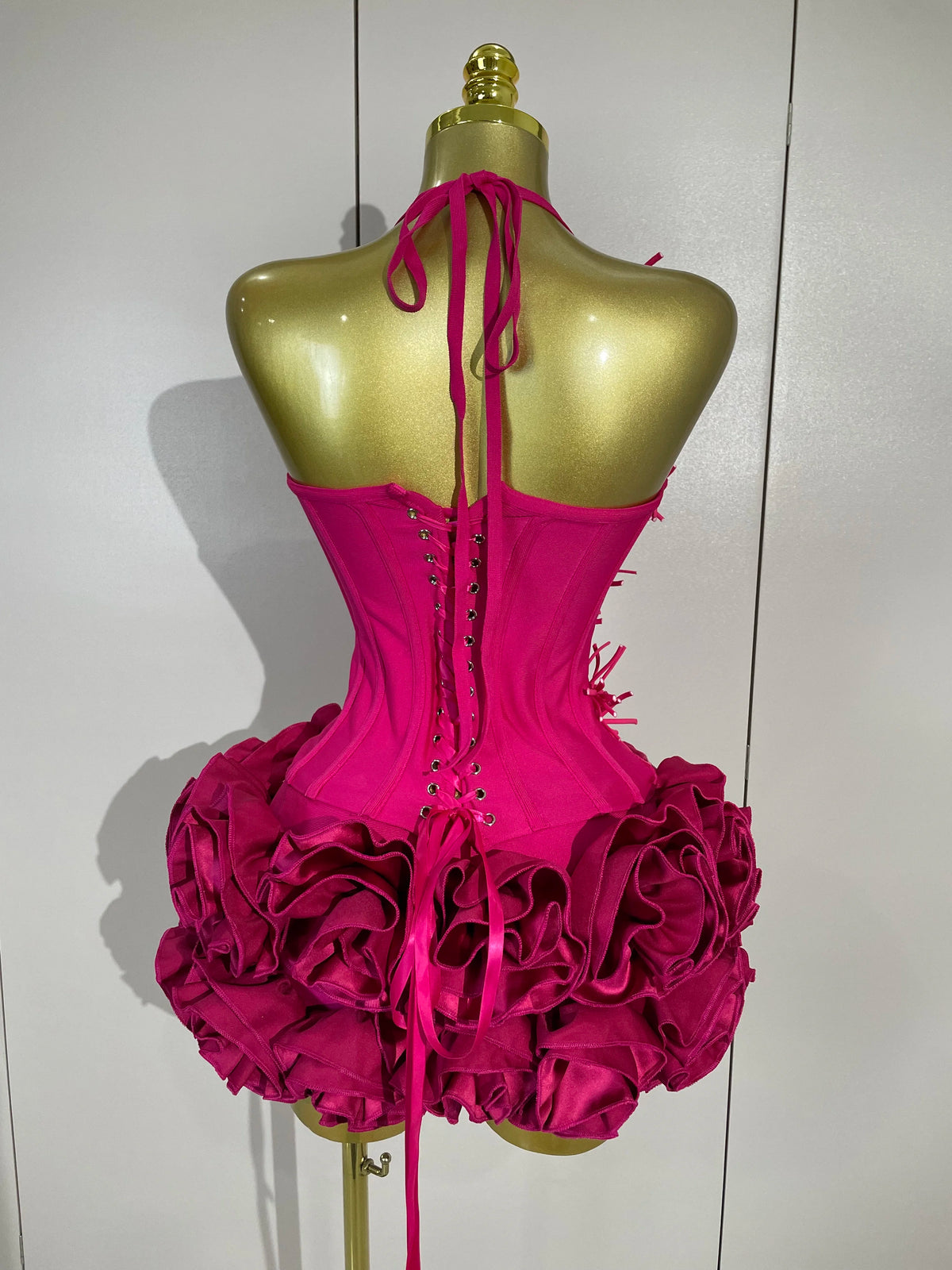 Women Red Black Bandage Two Piece Cocktail Gown