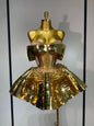 Women Silver Sequins Two Piece Stage Costume