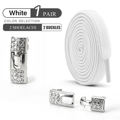 Diamond Buckle Elastic No Tie Shoelaces for Sports
