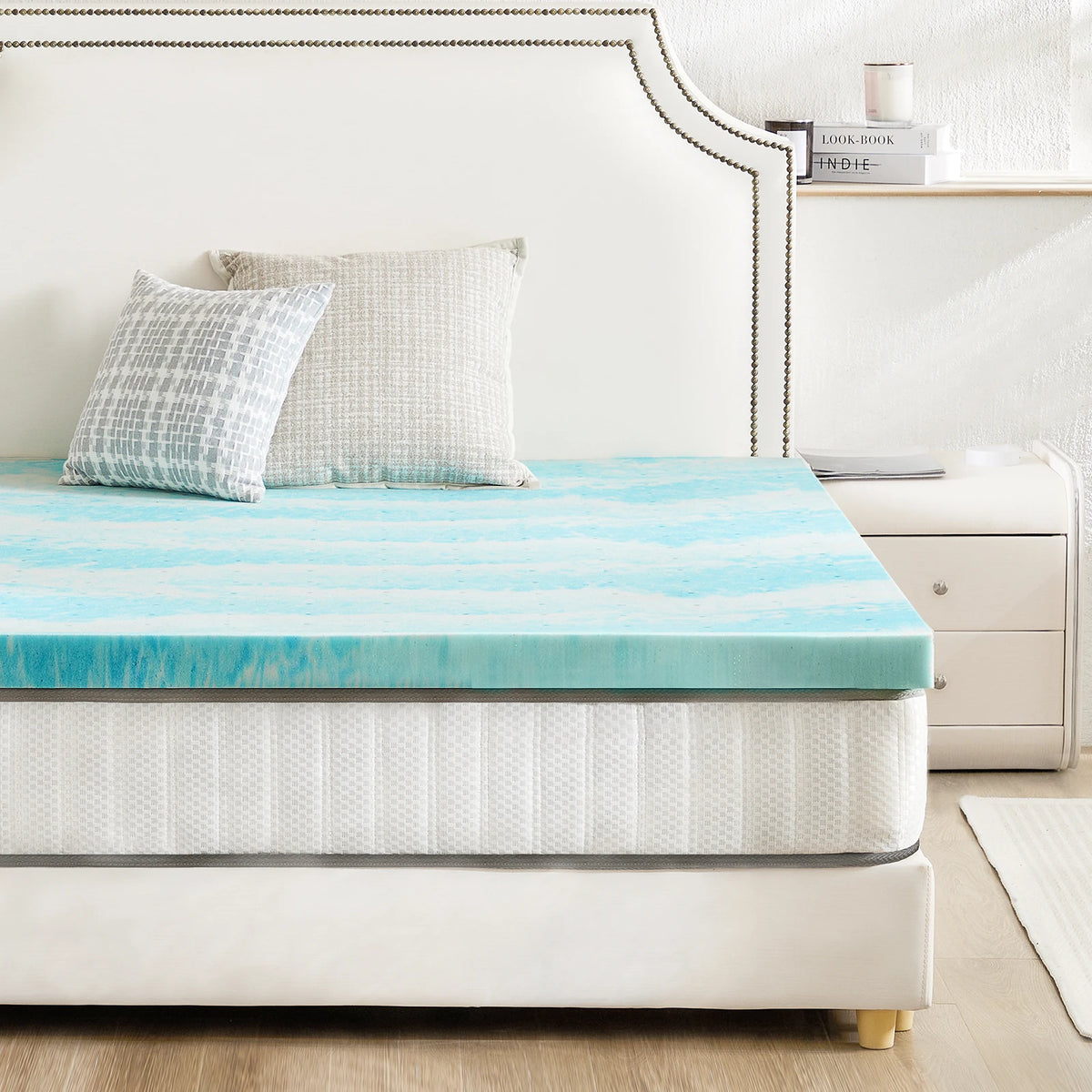 JHK Queen Size Memory Foam Mattress Topper Cooling Gel