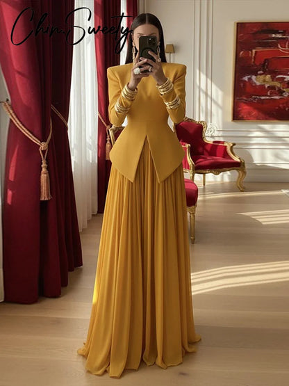 Elegant Women's Blazer Skirt Suit Set