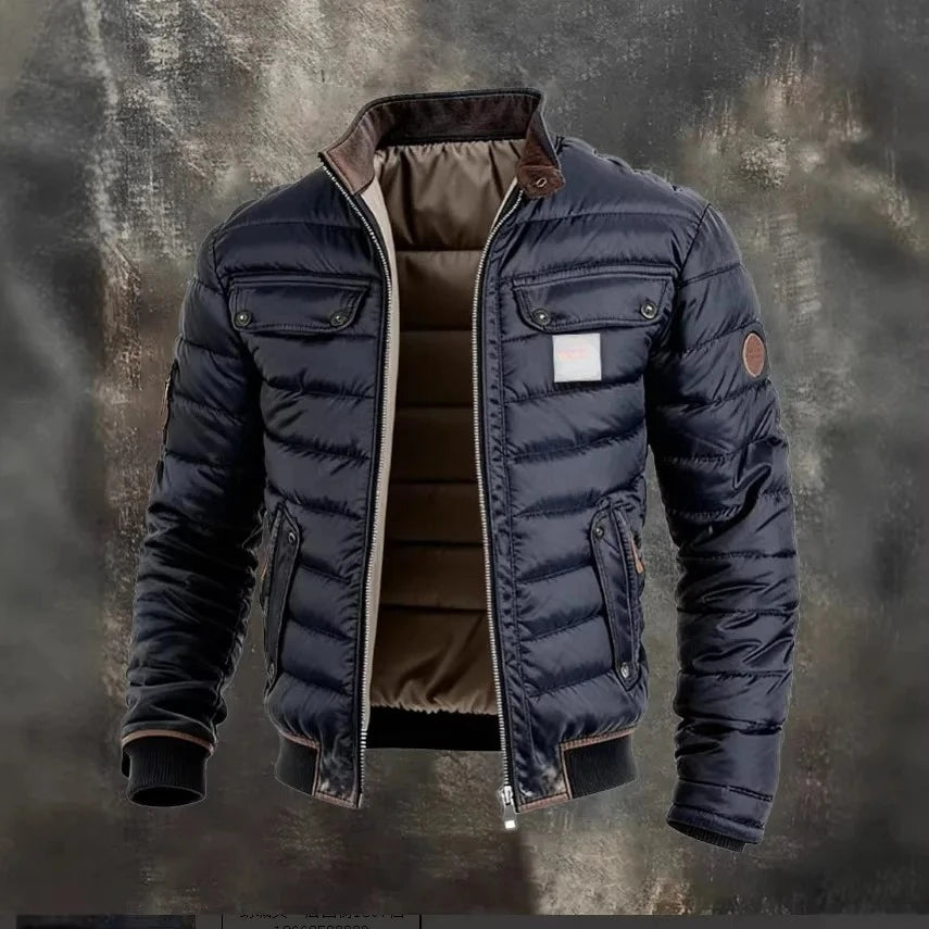 Men's Stand-up Collar Cotton Jacket Casual Warm Coat