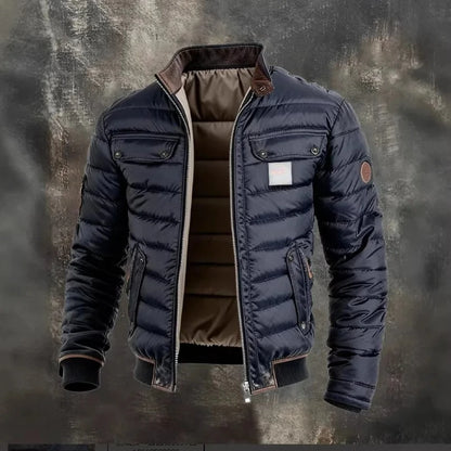 Men's Stand-up Collar Cotton Jacket Casual Warm Coat