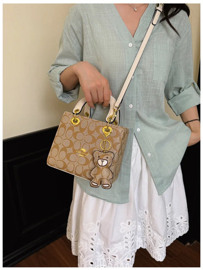 Vintage Monogram Handbag with Bear Charm