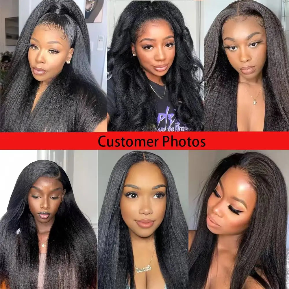 Kinky Straight V Part Wig 220% Density Human Hair