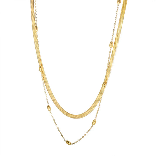 Vintage Textured Stainless Steel Necklace