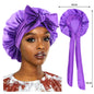 Satin Sleeping Cap for Women Solid Wide Band Nightcap
