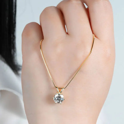 Moissanite Pendant Necklace 925 Sterling Silver Women