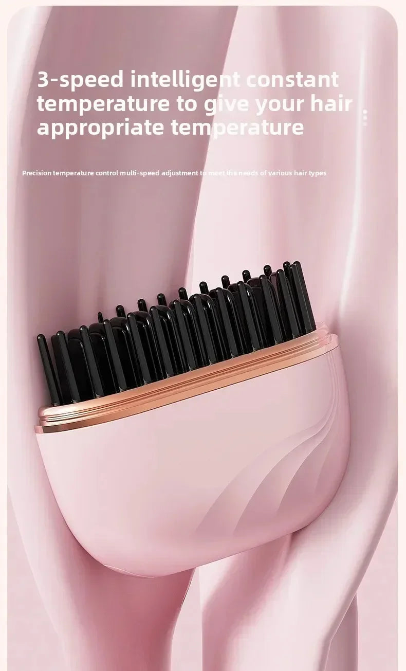 Mini Rechargeable Hair Straightener Brush Portable