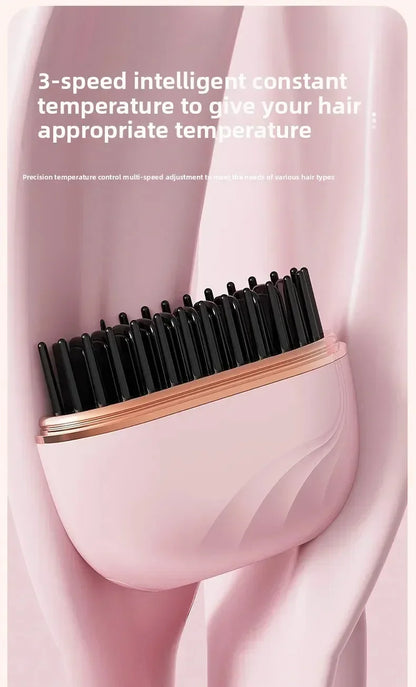 Mini Rechargeable Hair Straightener Brush Portable