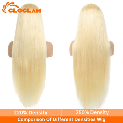 Straight 360 Lace Front Wig Human Hair Blonde 613