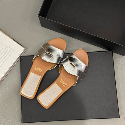Summer Women Flat Open Toe Slippers