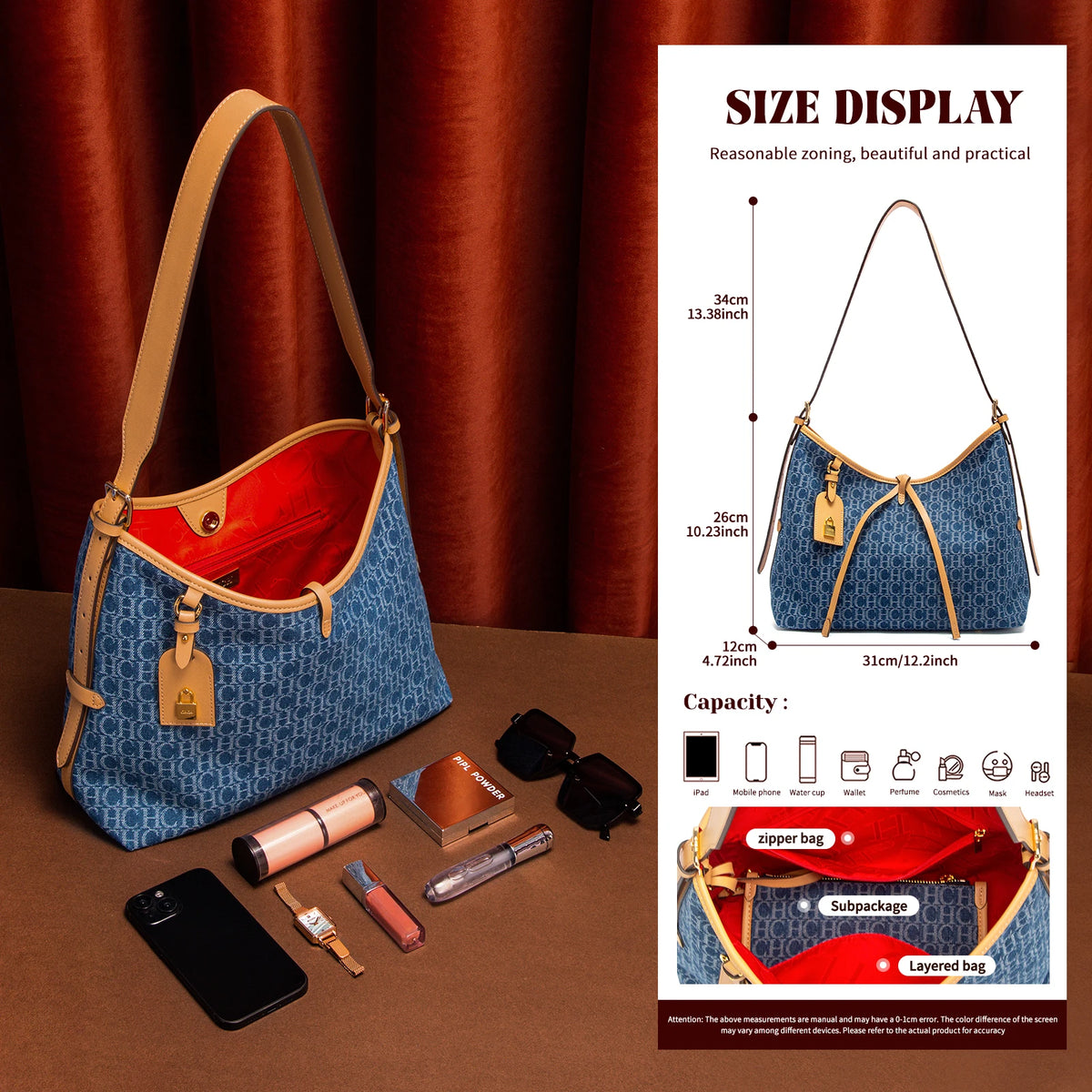 Wine Red Casual Tote Bag for Women