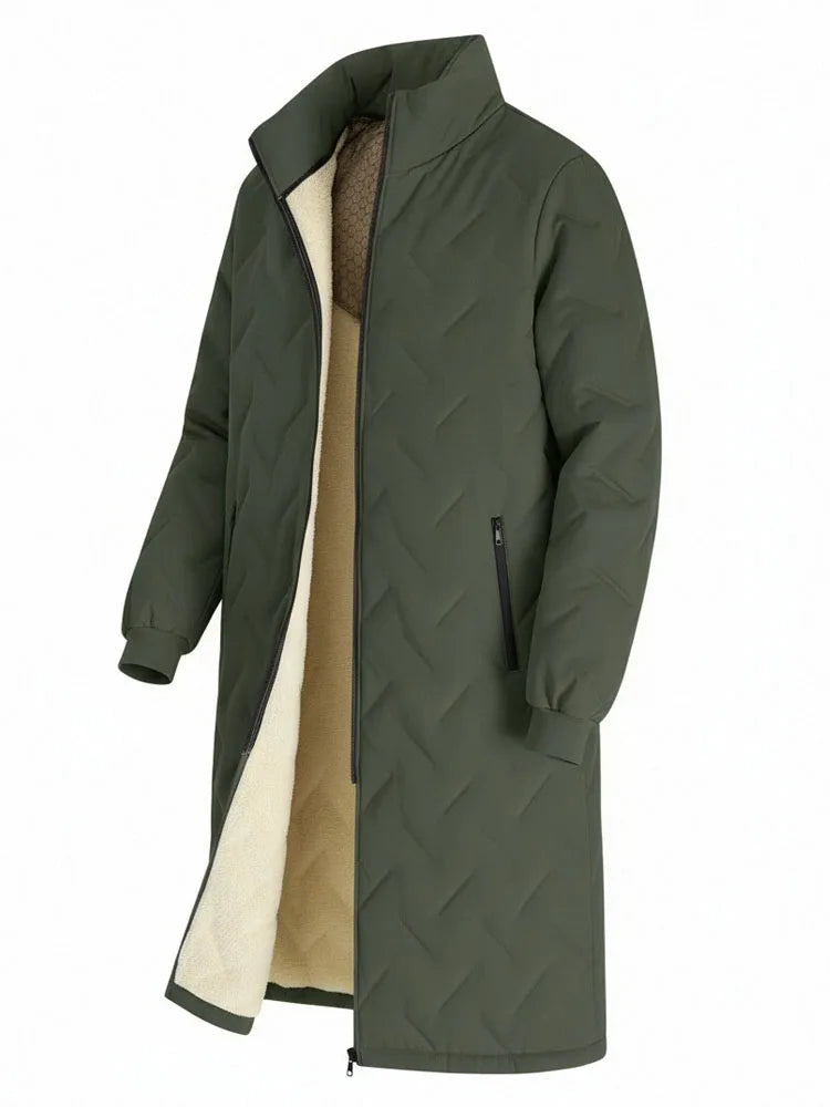Mid-Length Quilted Padded Jacket for Men
