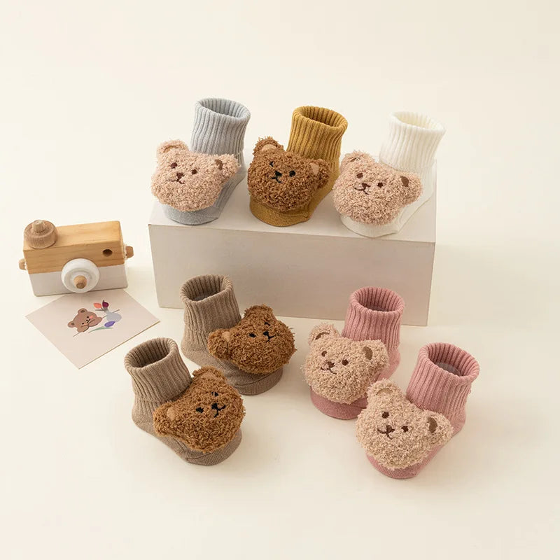 Cute Cartoon Bear Cotton Baby Socks for Toddlers