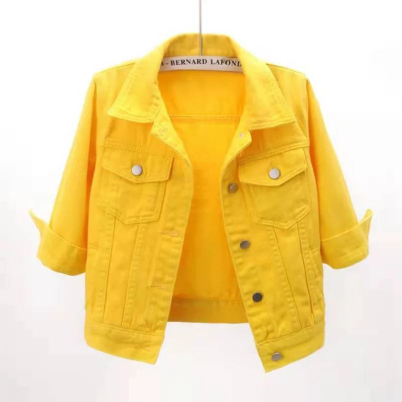 Women Cotton Denim Jacket Casual Spring Autumn Coat