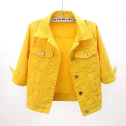 Women Cotton Denim Jacket Casual Spring Autumn Coat