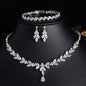 ZAKOL Brilliant Zirconia Leaf Jewelry Set for Women
