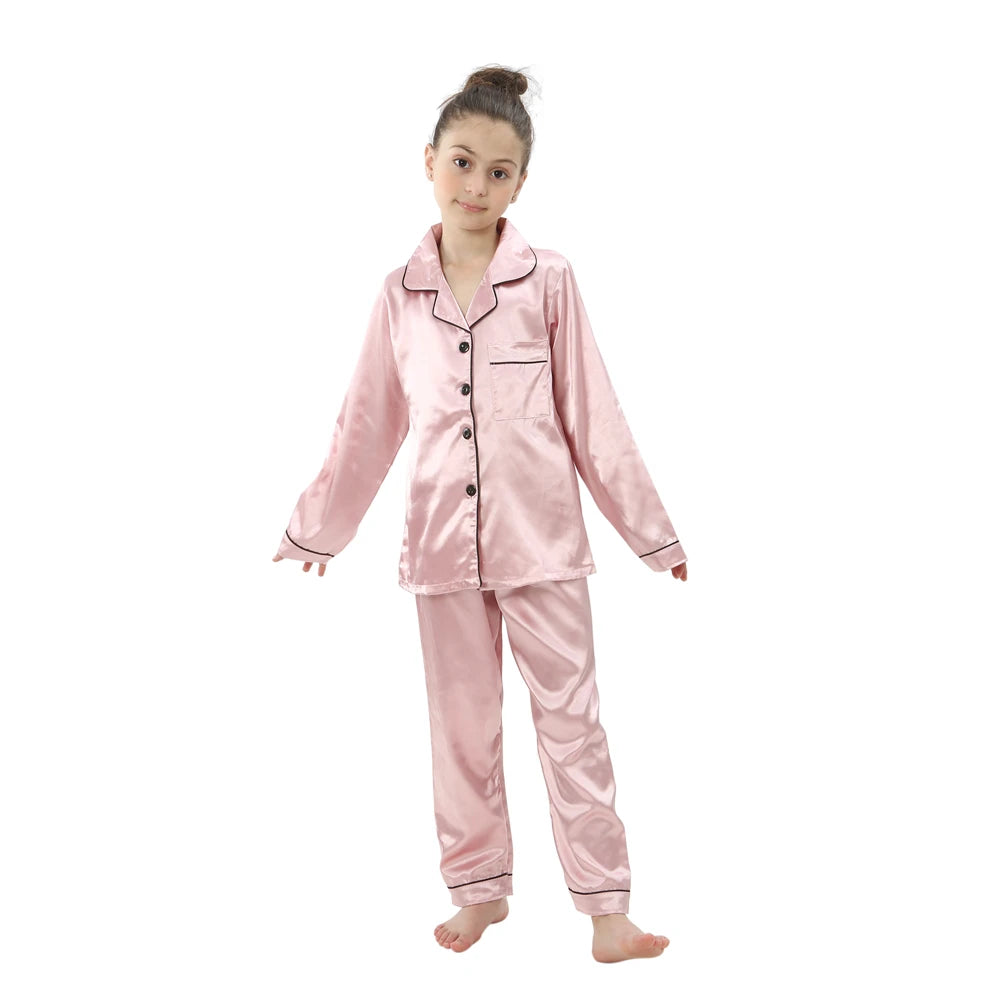 Silk Satin Pajamas Set for Kids