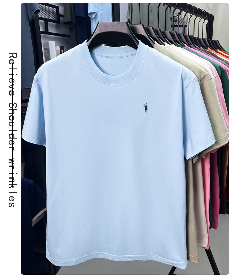 Cotton Men's Short Sleeve T-Shirt Casual Round Neck